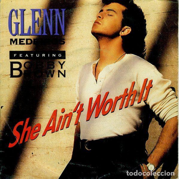 Vinyl-Schallplatten: Glenn Medeiros Featuring Bobby Brown &ndash; She Ain't Worth It (Vinyl, Mercury 875 620-7)