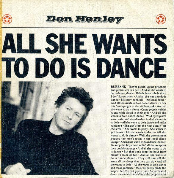 Discos de vinilo: Don Henley &ndash; All She Wants To Do Is Dance (Vinyl, Geffen Records GEF A-6137)