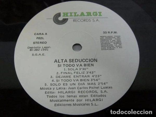 Disques de vinyle: Alta Seduccion &ndash; Si todo va bien (Vinyl, Hilargi Records P02L)
