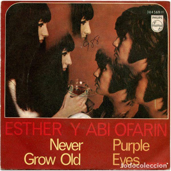 Disques de vinyle: Esther Y Abi Ofarim &ndash; Never Grow Old / Purple Eyes (Vinyl, Philips 384 569 PF)