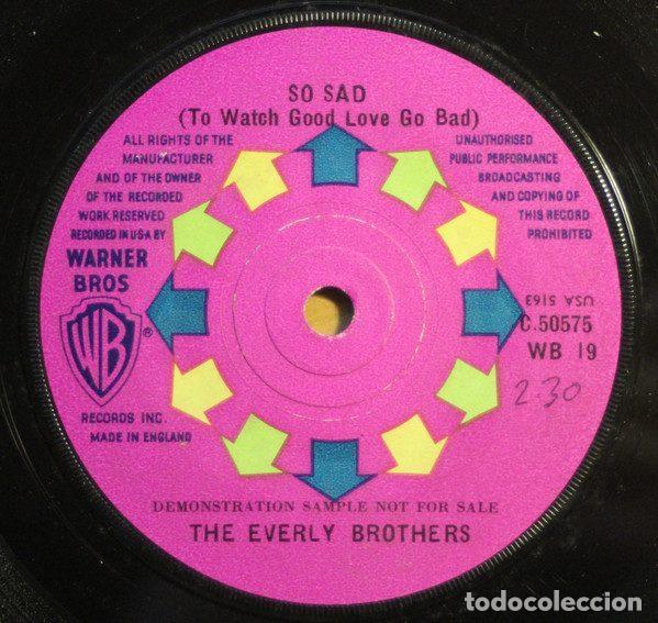 Disques de vinyle: The Everly Brothers &ndash; So Sad (To Watch Good Love Go Bad) (Vinyl, Warner Bros. Records 45-WB.19)