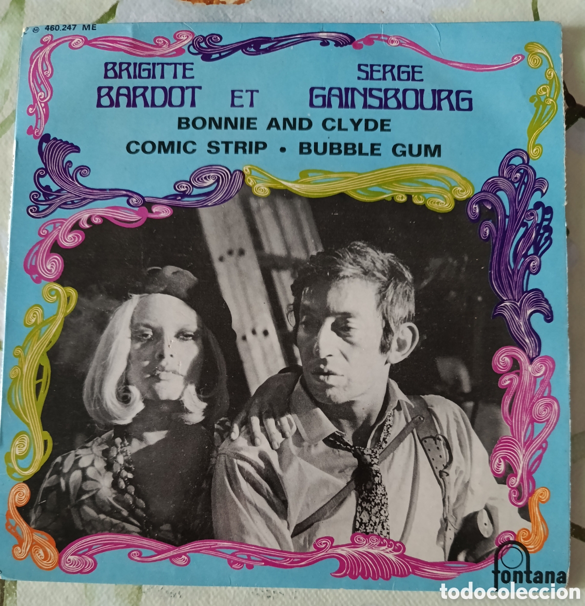 Disques de vinyle: Brigitte Bardot y Serge Gainsbourg Ep sello Fontana editado en Francia.