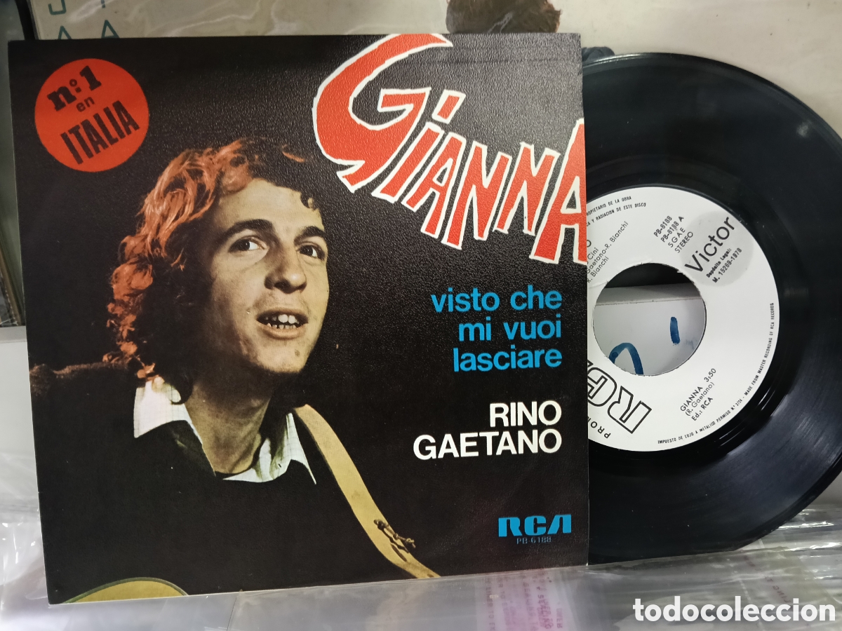 Discos de vinilo: Rino gaetano single promocional Gianna Espa&ntilde;a 1978