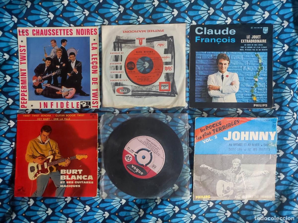 Discos de vinilo: Lote de 6 Vinilos 45 RPM EP - A&ntilde;os 60 Y&eacute;y&eacute; / Twist / Rock franc&eacute;s