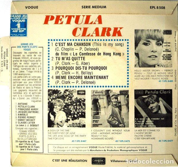 Discos de vinilo: Petula Clark &ndash; Cest Ma Chanson (Vinyl, Disques Vogue EPL 8 508) - Foto 2