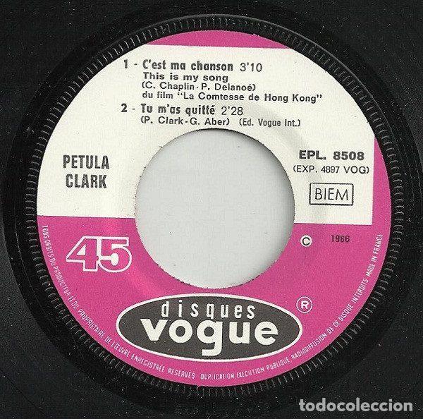 Discos de vinilo: Petula Clark &ndash; Cest Ma Chanson (Vinyl, Disques Vogue EPL 8 508) - Foto 3