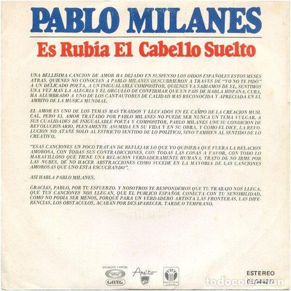 Disques de vinyle: Pablo Milan&eacute;s &ndash; Es Rubia El Cabello Suelto (Vinyl, Movieplay 01.0442/7)