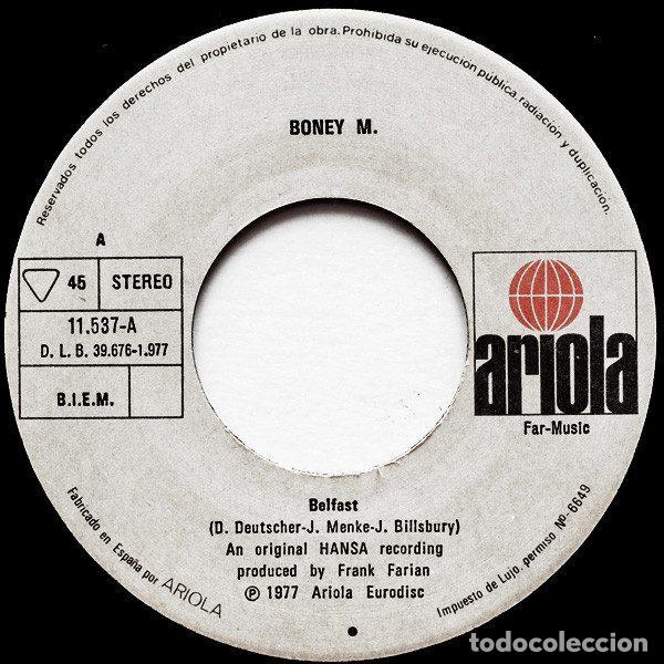 Discos de vinilo: Boney M. &ndash; Belfast (Vinyl, Ariola 11.537 -A) - Foto 2