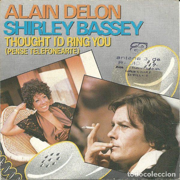 Vinyl records: Alain Delon & Shirley Bassey &ndash; Thought I'd Ring You = Pens&eacute; Telefonearte (Vinyl, Zafiro OOX-597)