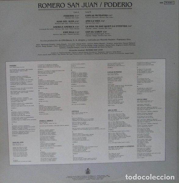 Discos de vinilo: Romero San Juan &ndash; Poder&iacute;o (Vinyl, Hispavox 066 79 2080 1) - Foto 5