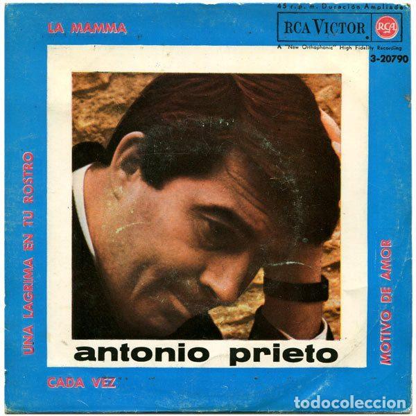 Vinyl-Schallplatten: Antonio Prieto &ndash; La Mamma / Una L&aacute;grima En Tu Rostro / Cada Vez / Motivo De Amor (Vinyl, RCA...