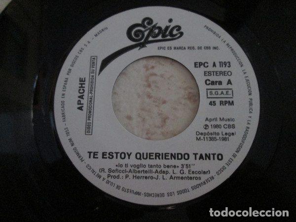 Discos de vinilo: Apache &ndash; Te Estoy Queriendo Tanto (Vinyl, Epic EPC A 1193) - Foto 3