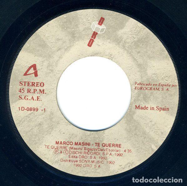 Discos de vinilo: Marco Masini &ndash; Te Querre (Vinyl, DRO 1D-0899-1) - Foto 3