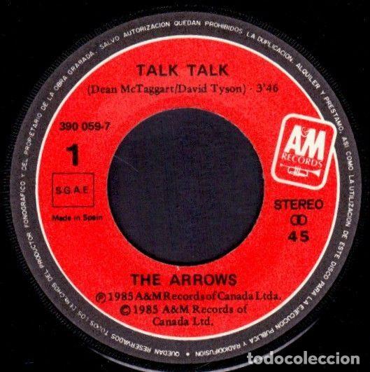 Discos de vinilo: The Arrows &ndash; Talk Talk (Vinyl, A&M Records 390 059-7 ) - Foto 3