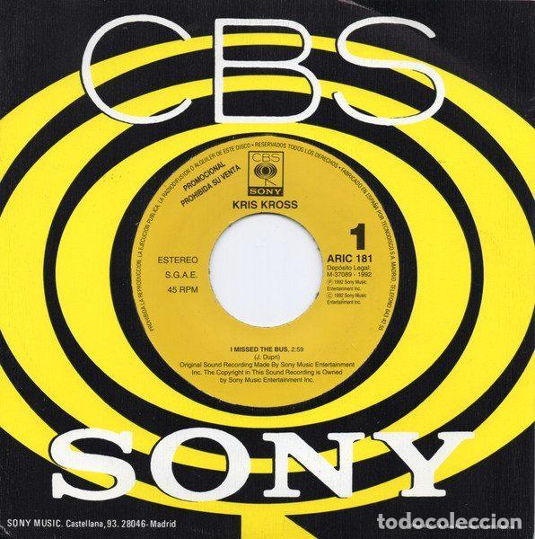 Disques de vinyle: Kris Kross &ndash; I Missed The Bus (Vinyl, CBS/Sony ARIC 181)