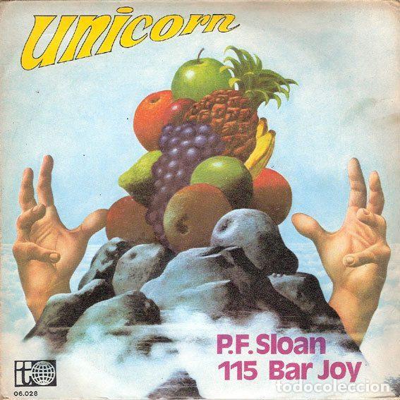 Disques de vinyle: Unicorn &ndash; P.F. Sloan / 115 Bar Joy (Vinyl, Transatlantic Records 06.028)