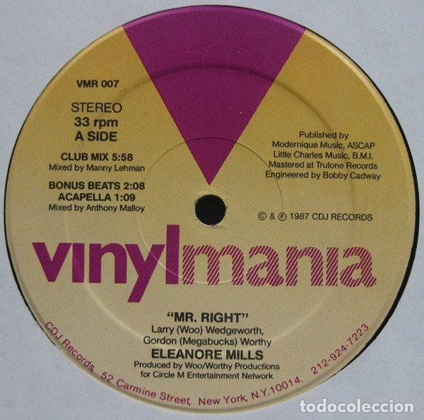 Discos de vinil: Eleanore Mills &ndash; Mr. Right (Vinyl, Vinylmania VMR 007)