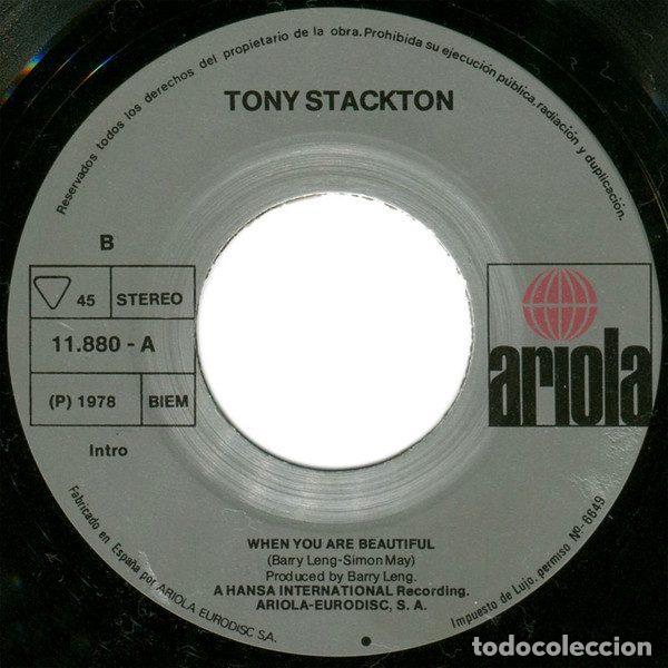 Discos de vinilo: Tony Stackton &ndash; Dejemos De Bailar = Lets Stop Dancing (Vinyl, Ariola 11880 A) - Foto 4