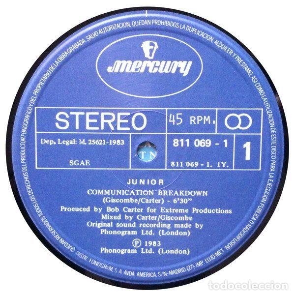 Discos de vinilo: Junior &ndash; Communication Breakdown = Fallo En La Comunicaci&oacute;n (Vinyl, Mercury 811 069-1) - Foto 3