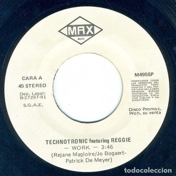 Discos de vinilo: Technotronic Featuring Reggie &ndash; Work (Vinyl, Max Music M-495-SP) - Foto 3