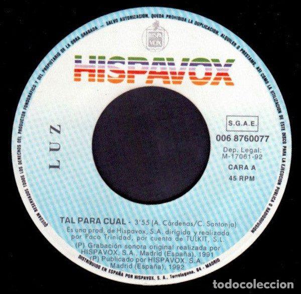 Discos de vinilo: Luz &ndash; Tal Para Cual (Vinyl, Hispavox 006 8760077) - Foto 3