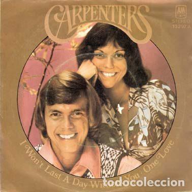 Vinyl records: Carpenters &ndash; I Won't Last A Day Without You / One Love (Vinyl, A&M Records 13.297-A)