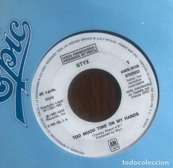 Vinyl records: Styx &ndash; Too Much Time On My Hands (Vinyl, A&M Records AMS-8118)