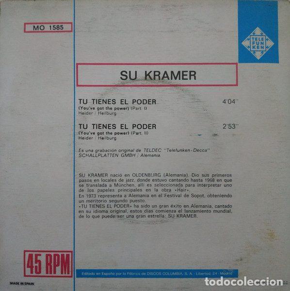 Discos de vinilo: Su Kramer &ndash; Tu Tienes El Poder (Vinyl, Telefunken MO 1585) - Foto 2