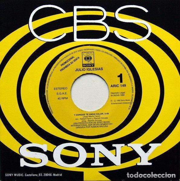 Dischi in vinile: Julio Iglesias &ndash; Y Aunque Te Haga Calor (Vinyl, CBS/Sony ARIC 149)