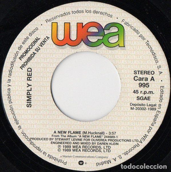 Discos de vinilo: Simply Red &ndash; A New Flame (Vinyl, WEA 995) - Foto 3