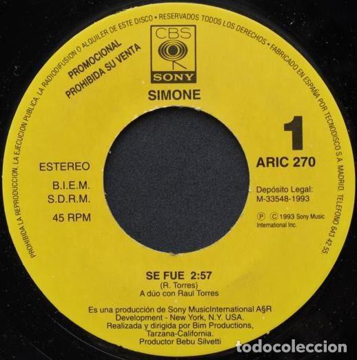 Vinyl records: Simone &ndash; Se Fue (Vinyl, CBS/Sony ARIC 270)