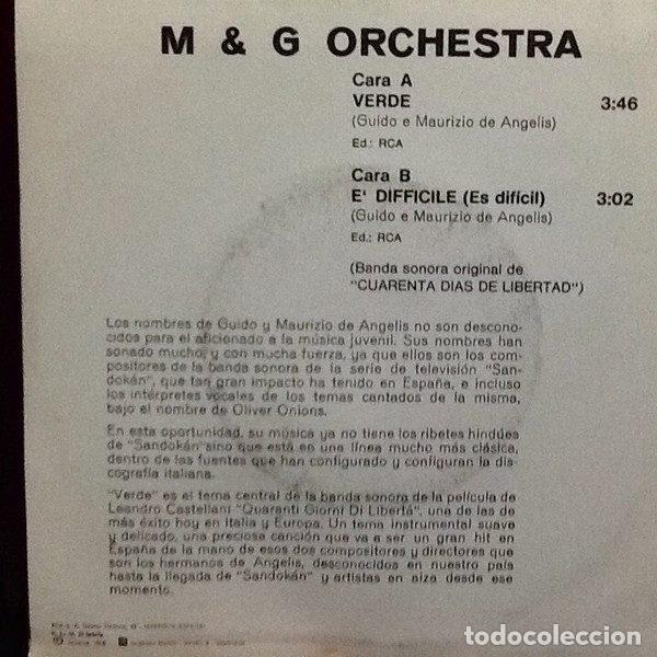 Discos de vinilo: M & G Orchestra &ndash; Verde / &Egrave; Difficile (Vinyl, RCA Victor TBBO-1074) - Foto 2
