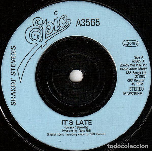 Discos de vinilo: Shakin Stevens &ndash; Its Late (Vinyl, Epic A3565) - Foto 3