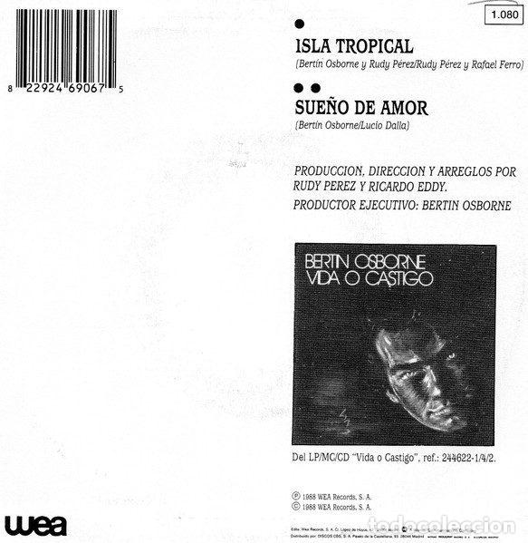 Discos de vinilo: Bert&iacute;n Osborne &ndash; Isla Tropical (Vinyl, WEA 1.080) - Foto 2
