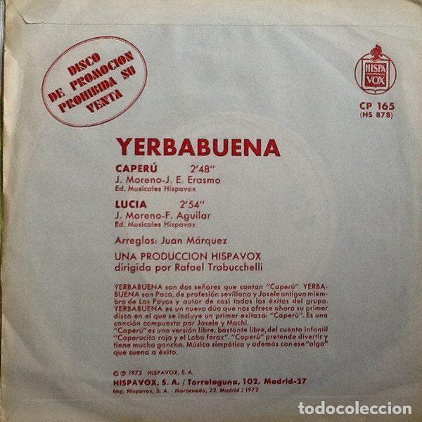 Discos de vinilo: Yerbabuena &ndash; Caper&uacute; (Vinyl, Hispavox CP 165) - Foto 2
