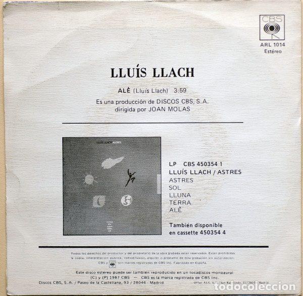 Discos de vinilo: Lluis Llach &ndash; Al&eacute; (Vinyl, CBS ARL 1014) - Foto 2