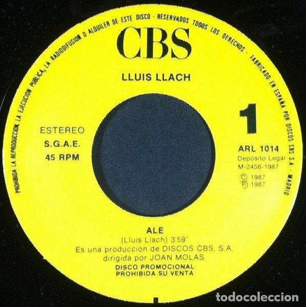 Discos de vinilo: Lluis Llach &ndash; Al&eacute; (Vinyl, CBS ARL 1014) - Foto 4