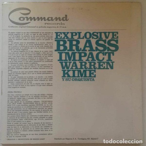 Discos de vinilo: Warren Kime Y Su Orquesta &ndash; Explosive Brass Impact (Vinyl, Command HCMS 281-25) - Foto 2