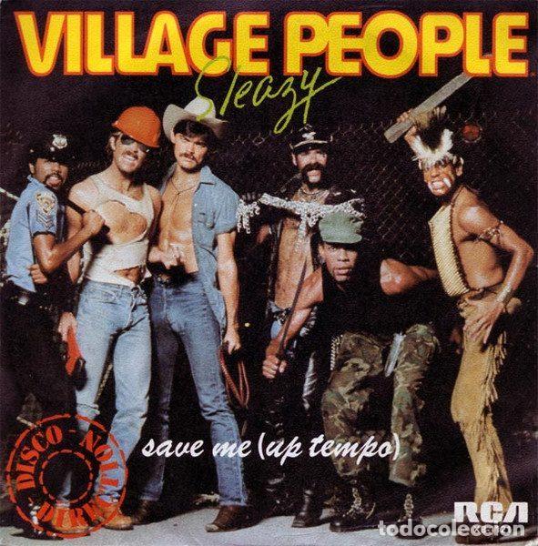 Discos de vinil: Village People &ndash; Sleazy / Save Me (Up Tempo) (Vinyl, RCA Victor XB-1121)