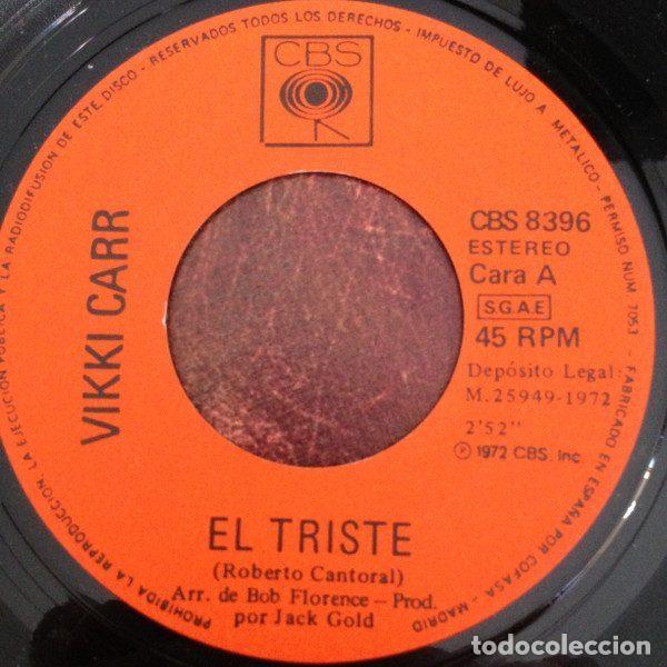 Discos de vinilo: Vikki Carr &ndash; El Triste (Vinyl, CBS CBS 8396) - Foto 3