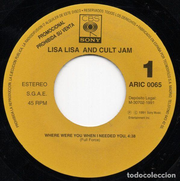 Vinyl records: Lisa Lisa And Cult Jam &ndash; Where Were You When I Needed You (Vinyl, CBS/Sony ARIC 0065)