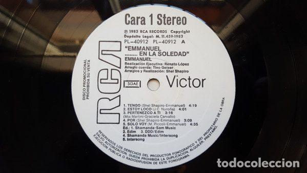 Discos de vinilo: Emmanuel &ndash; ... En La Soledad (Vinyl, RCA Victor PL-40912) - Foto 3