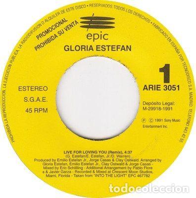 Disques de vinyle: Gloria Estefan &ndash; Live For Loving You (Remix) (Vinyl, Epic ARIE 3051)