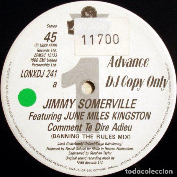 Discos de vinil: Jimmy Somerville Featuring June Miles Kingston &ndash; Comment Te Dire Adieu (Vinyl, London Records...