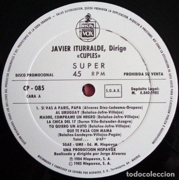 Discos de vinilo: Javier Iturralde &ndash; Dirige &rdquo;Cuples&rdquo; (Vinyl, Hispavox CP 085) - Foto 3