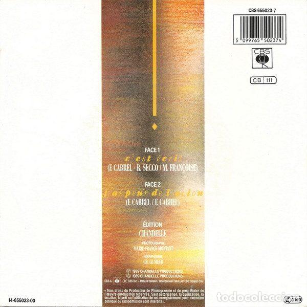 Discos de vinilo: Francis Cabrel &ndash; Cest &Eacute;crit (Vinyl, CBS CBS 655023 7) - Foto 2
