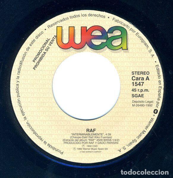 Discos de vinilo: Raf &ndash; Interminablemente (Vinyl, Warner Music 1.547) - Foto 3