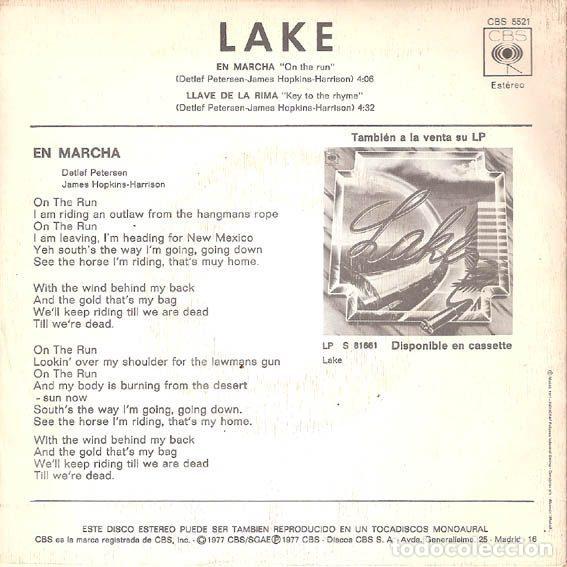 Discos de vinilo: Lake &ndash; En Marcha (Vinyl, CBS CBS 5521) - Foto 2