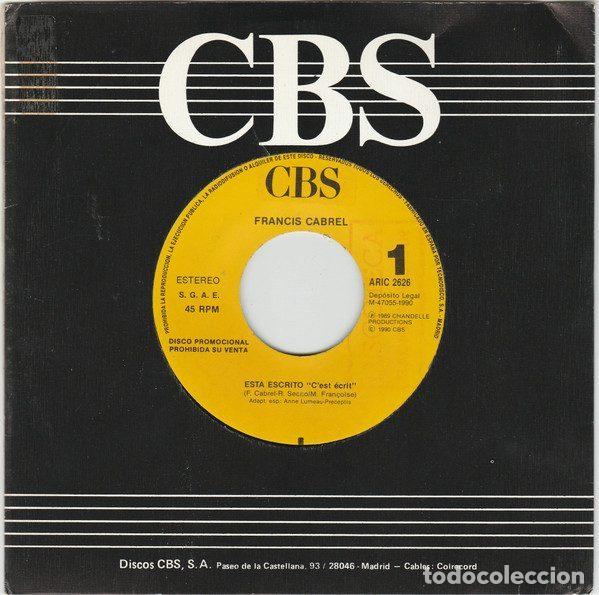 Dischi in vinile: Francis Cabrel &ndash; Esta Escrito &rdquo;C'est &Eacute;crit&rdquo; (Vinyl, CBS ARIC 2626)