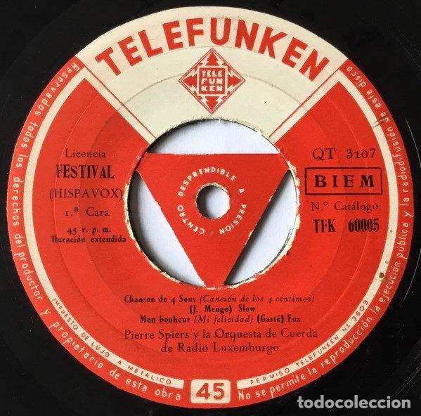 Discos de vinilo: Pierre Spiers Y La Orquesta De Cuerda De Radio Luxemburgo &ndash; La Canci&oacute;n De Los 4 C&eacute;ntimos (Vinyl,...